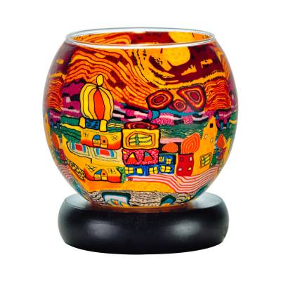 Leuchtglas Nr.455 Lampe Leuchte Ø11cm Dekoration Licht Städtchen - 0