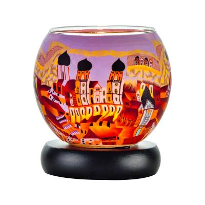 Leuchtglas Nr.449 Lampe Leuchte Ø11cm Dekoration Licht Passau orange - 0
