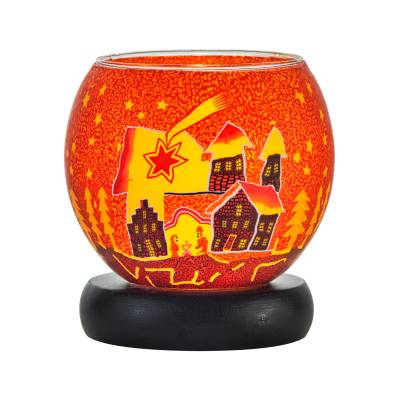 Leuchtglas Nr.346 Lampe Leuchte Ø11cm Dekoration Licht Sternschnuppe rot - 0