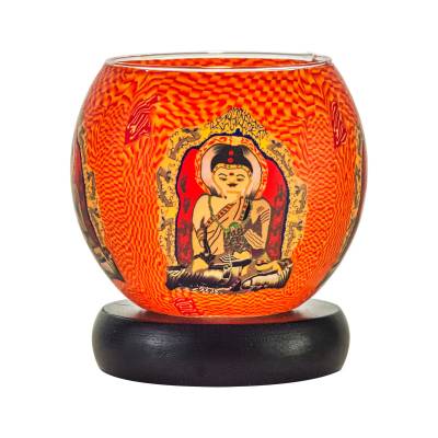 Leuchtglas Nr.309 Lampe Leuchte Ø11cm Dekoration Licht Buddha - 0
