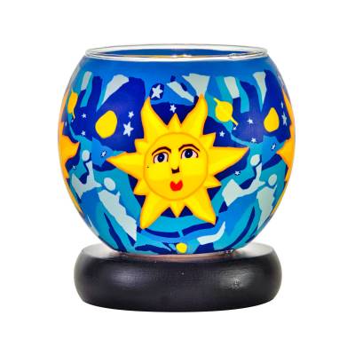 Leuchtglas Lampe Leuchte Nr.77 Ø11cm Dekoration Licht Motiv Sonne - 0