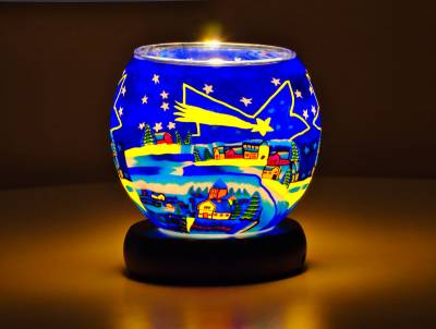 Leuchtglas Lampe Leuchte Nr.66 Ø11cm Dekoration Licht Weihnachtsstern - 1