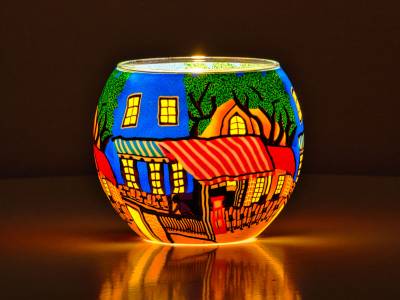 Leuchtglas Nr.562 Cafe Paris 1 Ø11cm MIT 30mm Bohrung Tauschglas Ersatzglas - 1