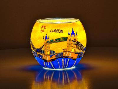 Leuchtglas Nr.546 London Ø11cm MIT 30mm Bohrung Tauschglas Ersatzglas - 1