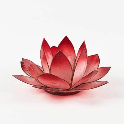 Hellmann Versand Lotusblüte 4 Rot – Teelichthalter für Kraft und Leidenschaft - 0