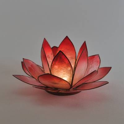 Hellmann Versand Lotusblüte 4 Rot – Teelichthalter für Kraft und Leidenschaft - 1