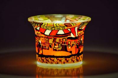 Votiv Glas 576 Strassencafe dekoratives Windlicht - 1