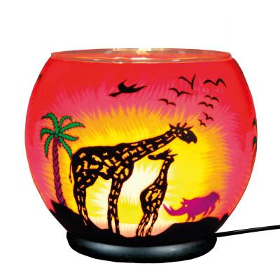 Leuchtglas elektrisch XXL Lampe 123 Safari 30cm Dekoleuchte Windlicht Kerzenfarm - 0