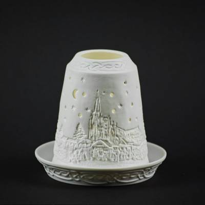 Starlight Glocke Nr.124 Weihnachtsmarkt am Abend Windlicht Teelichthalter - 1
