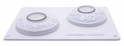 KeraFlott Gießform Kunststoff Kerzenhalter III Relief gießen Teelichthalter dekorieren - 1