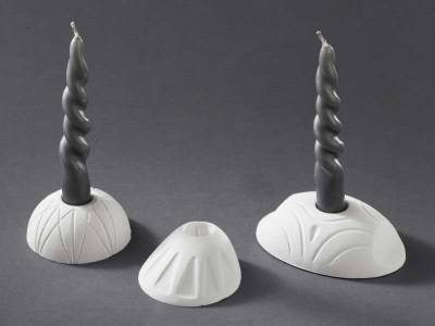 KeraFlott Gießform Kunststoff Vasenhalter Kerzenhalter 2 rund gießen gestalten Stabkerze - 0