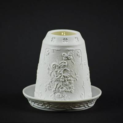 Starlight Glocke Nr.185 Engel auf Blumenranke Windlicht Teelichthalter - 1