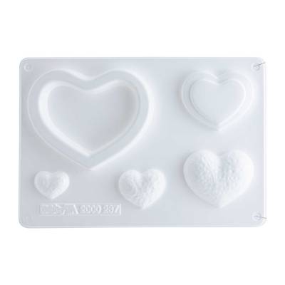 KeraFlott Gießform Kunststoff 3D Herzen gießen Kunststoff basteln gestalten Deko - 1