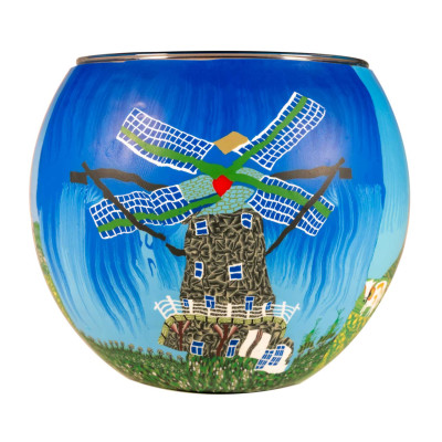Leuchtglas 21013 Windmill - Windmühle 11cm Kerzenhalter Teelichthalter Windlicht Kerzenfarm - 1
