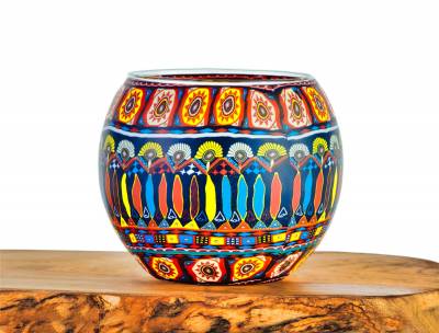 Leuchtglas Nr.90 ohne Wachs Ø11cm Dekoration Teelicht Windlicht Bohochic - 0