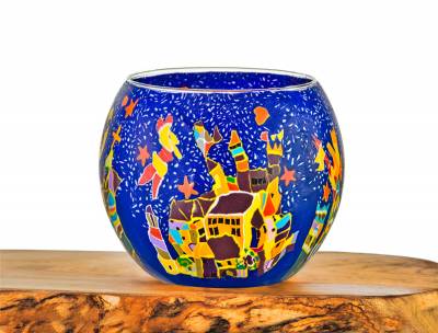 Leuchtglas Nr.35 ohne Wachs Ø11cm Deko Licht Windlicht Teelichthalter Motiv Nürnberg - 0