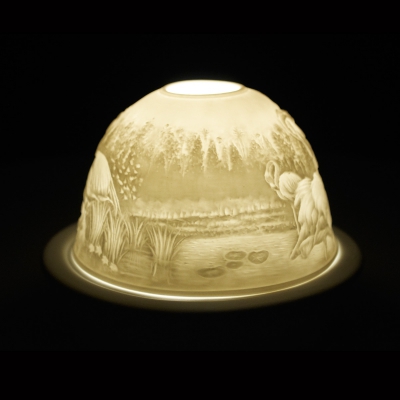 Starlight 117 Flamingo Hellmann Teelicht Windlicht Teelichthalter Bisquitporzellan - 1