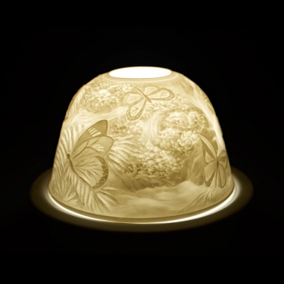 Starlight 75 Schmetterlinge Teelicht Windlicht Bisquitporzellan Hellmann Dekoration - 1