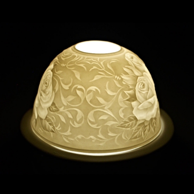 Starlight 62 Rosenmotiv Porzellan Teelichthalter Windlicht Hellmann - Teelicht - 1