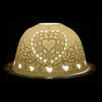 Starlight 51 Herz Porzellan-Teelicht Windlicht Hellmann Deko-Windlichthalter - 0