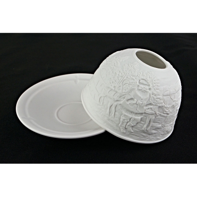 Starlight 40 Weihnachtsmann Geschenke Hellmann Porzellan-Windlicht Teelichthalter - 1