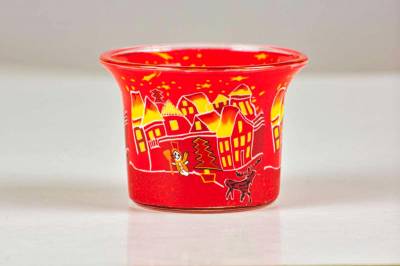 Votiv Glas 301 Winterdorf in Rottönen dekoratives Windlicht - 0