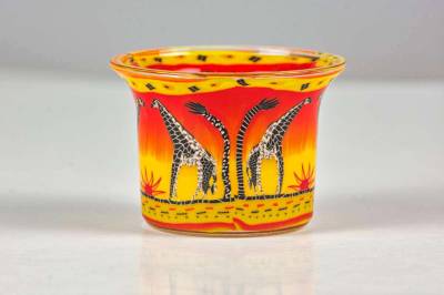 Votiv Glas 287 Giraffen dekoratives Windlicht - 0