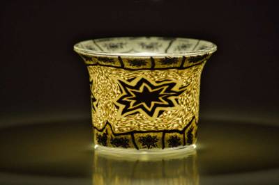 Votiv Glas 268 Stern white black dekoratives Windlicht - 1