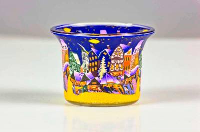 Votiv Glas 173 Markt im Mondschein dekoratives Windlicht - 0