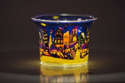 Votiv Glas 173 Markt im Mondschein dekoratives Windlicht - 1