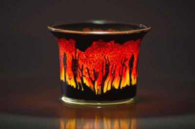 Votiv Glas 127 Sonnenuntergang dekoratives Windlicht - 1