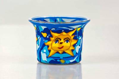 Votiv Glas 77 Motiv Sonne dekoratives Windlicht - 0