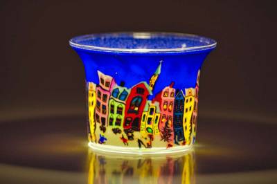 Votiv Glas 71 Stadt dekoratives Windlicht - 1