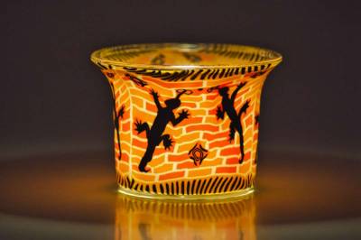 Votiv Glas 63 Eidechsen dekoratives Windlicht - 1