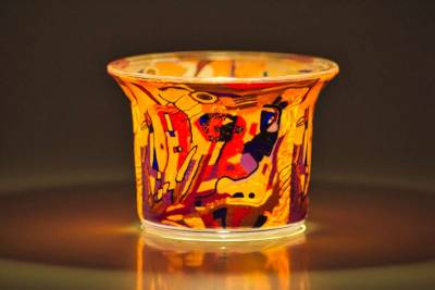 Votiv Glas 53 Phantasiemotiv dekoratives Windlicht - 1