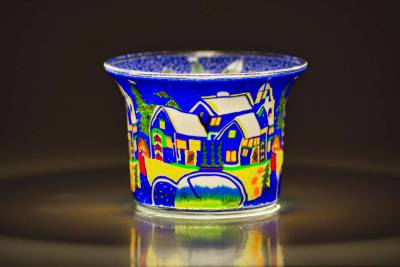 Votiv Glas 49 Schneestadt dekoratives Windlicht - 1