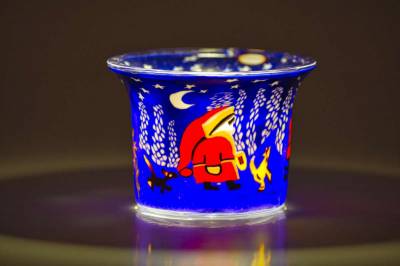 Votiv Glas 47 Weihnachtsmann dekoratives Windlicht - 1