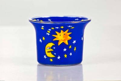 Votiv Glas 41 Sonne Mond Sterne dekoratives Windlicht - 0