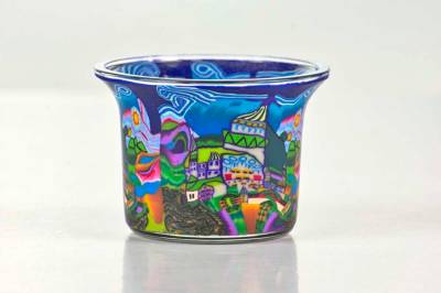 Votiv Glas 32 Stadtmotiv dekoratives Windlicht - 0