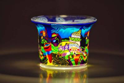 Votiv Glas 32 Stadtmotiv dekoratives Windlicht - 1