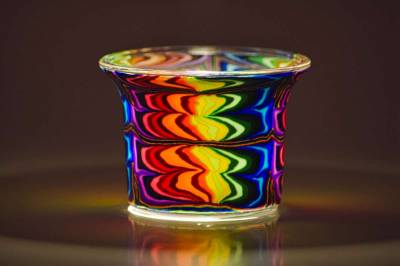 Votiv Glas 9 Psychedelisch dekoratives Windlicht - 1
