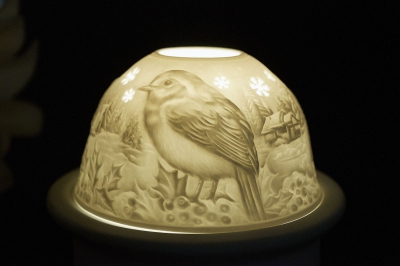 Starlight 269 Vogel Teelicht Windlicht Dekoration Porzellanteelicht Bisquitporzellan - 1