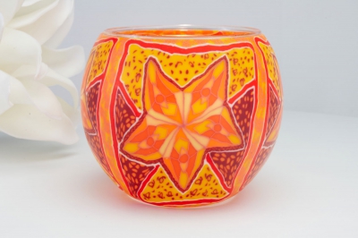 Leuchtglas 21311 Ø11cm Red Star– Roter Stern & warmes Licht Unikat in Serie - 0