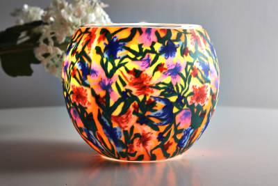 Leuchtglas 21413 Ø11cm Sommerblumen - Summer Flowers Licht & Farbe des Sommers Unikat in Serie - 1