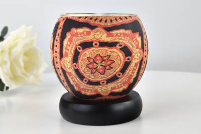 Kerzenfarm Leuchtglas als Lampe 21404 Lotus, Ø11cm Dekoration Teelicht Windlicht Kerze - 0