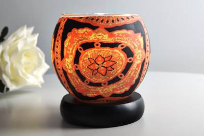 Kerzenfarm Leuchtglas als Lampe 21404 Lotus, Ø11cm Dekoration Teelicht Windlicht Kerze - 1