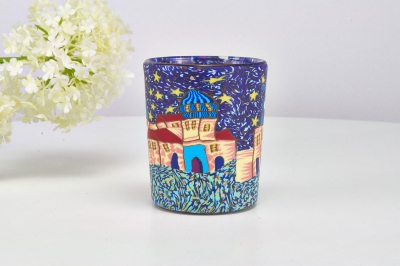 Leuchtglas für Teelicht 308 Spanish Town Ø5,8cm Deko Teelichtleuchte Windlichthalter Lampe - 0