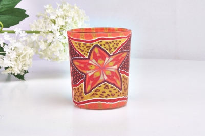 Leuchtglas für Teelicht 311 Red Star Ø5,8cm Deko Teelichtleuchte Windlichthalter Lampe - 0