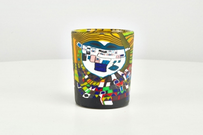 Leuchtglas für Teelicht 605 Modern Art yellow Ø5,8cm Teelichtleuchte Windlichthalter - 0