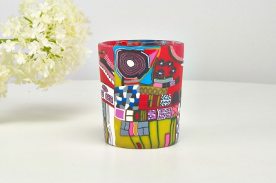 Leuchtglas für Teelicht 606 Modern Art red Ø5,8cm Teelichtleuchte Windlichthalter - 0